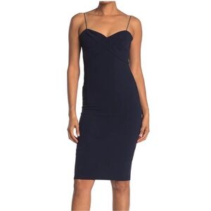 love by design navy blue cross front midi dress
